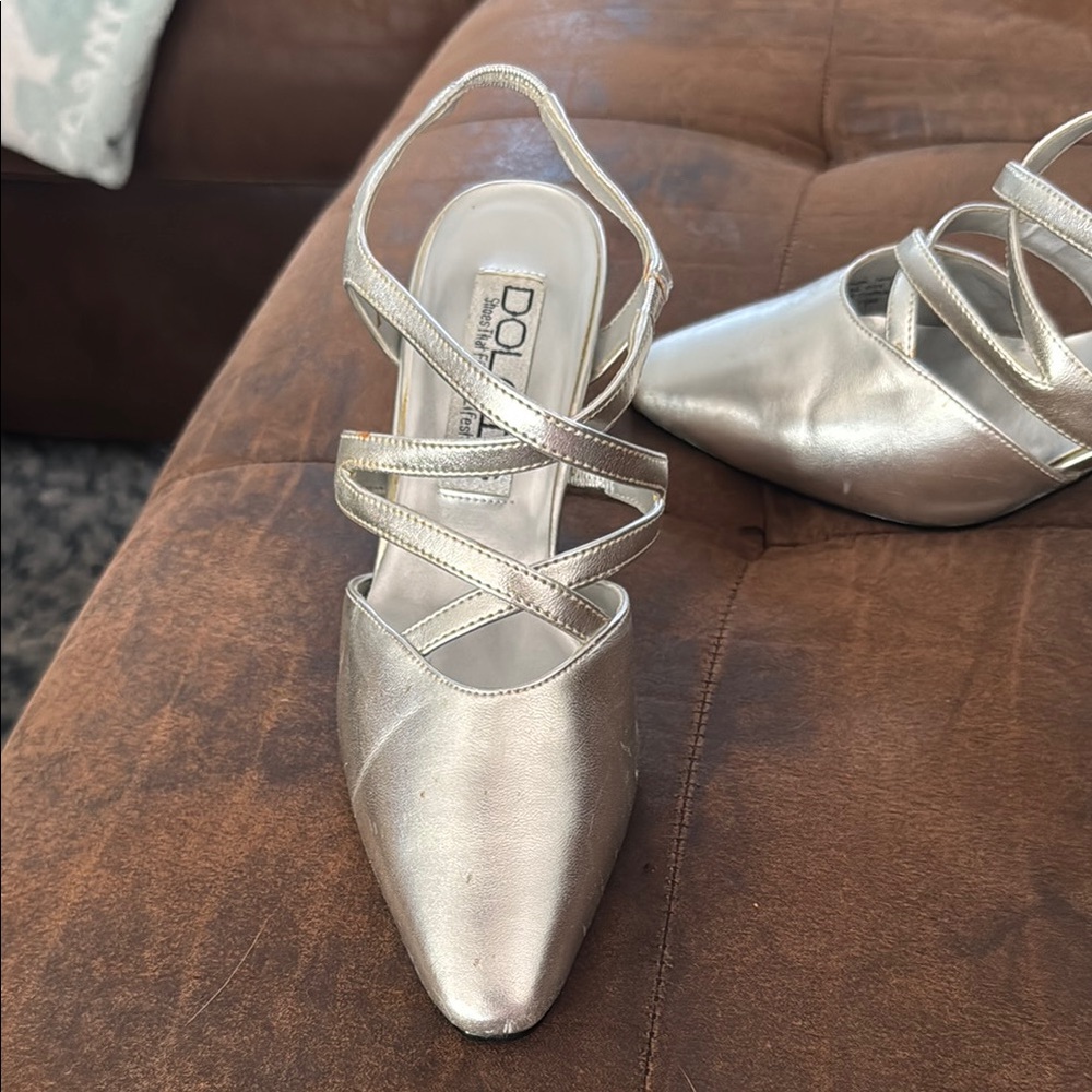 Dolcis brand Silver Slingback Heels